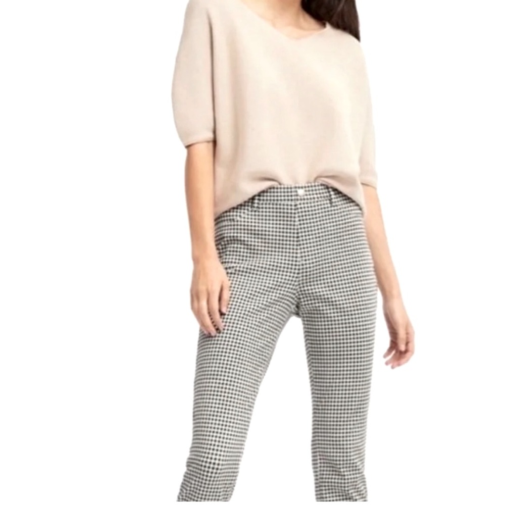 Two Pairs UNIQLO Stretch Gingham Black Navy White Jegging Legging Skinny Pants